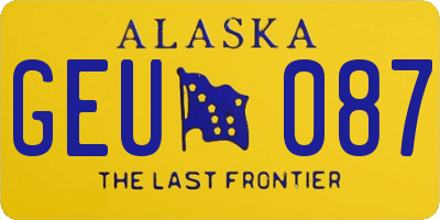 AK license plate GEU087