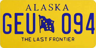 AK license plate GEU094