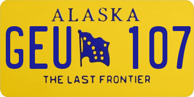 AK license plate GEU107