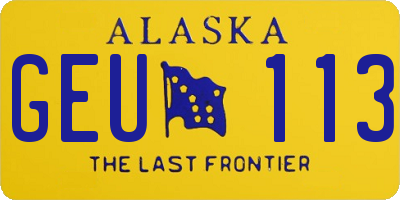 AK license plate GEU113