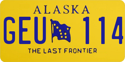 AK license plate GEU114