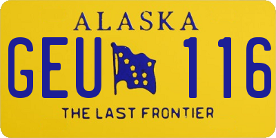 AK license plate GEU116