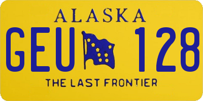 AK license plate GEU128