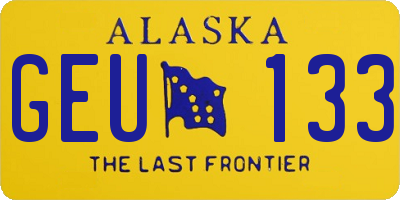 AK license plate GEU133