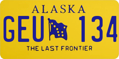 AK license plate GEU134