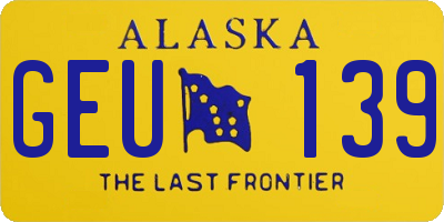 AK license plate GEU139