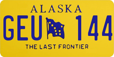 AK license plate GEU144