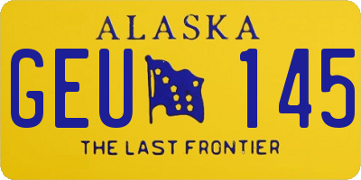 AK license plate GEU145