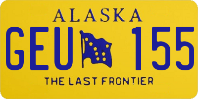AK license plate GEU155