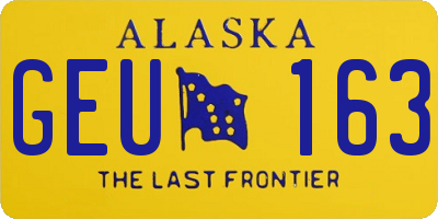 AK license plate GEU163