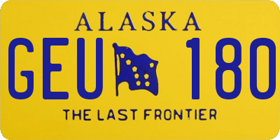 AK license plate GEU180