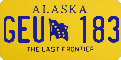 AK license plate GEU183