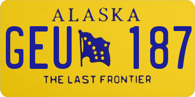 AK license plate GEU187