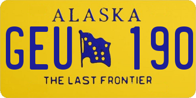 AK license plate GEU190