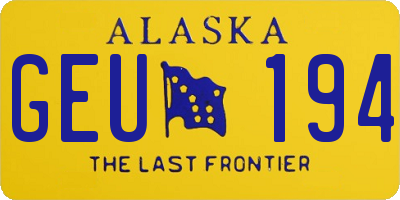 AK license plate GEU194