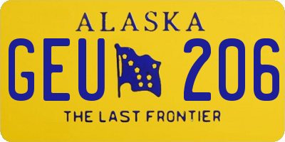 AK license plate GEU206