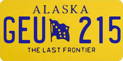 AK license plate GEU215