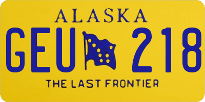 AK license plate GEU218