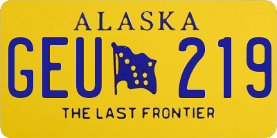 AK license plate GEU219