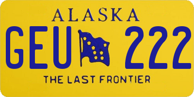 AK license plate GEU222