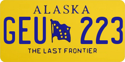 AK license plate GEU223