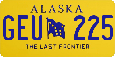 AK license plate GEU225