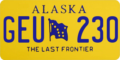 AK license plate GEU230