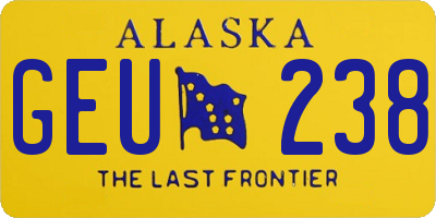 AK license plate GEU238