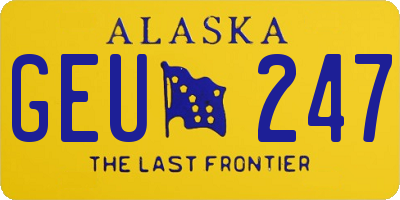 AK license plate GEU247