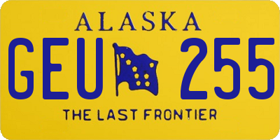 AK license plate GEU255