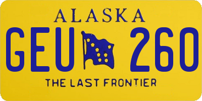AK license plate GEU260