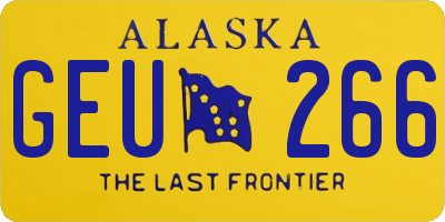 AK license plate GEU266