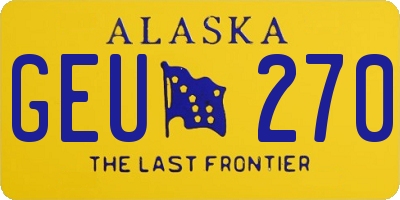 AK license plate GEU270