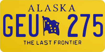 AK license plate GEU275