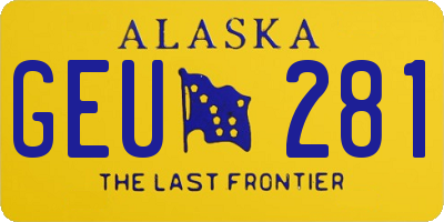 AK license plate GEU281