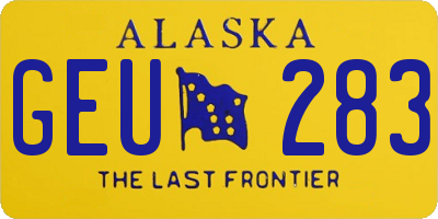 AK license plate GEU283