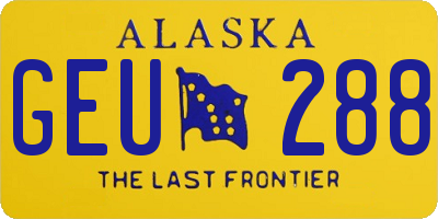AK license plate GEU288