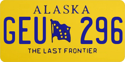 AK license plate GEU296