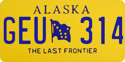 AK license plate GEU314