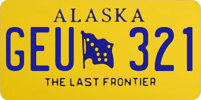AK license plate GEU321