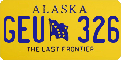 AK license plate GEU326