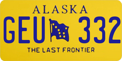 AK license plate GEU332