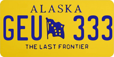 AK license plate GEU333