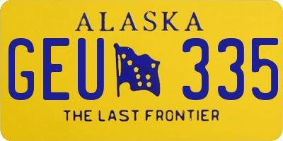 AK license plate GEU335