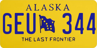 AK license plate GEU344