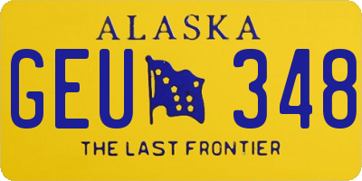 AK license plate GEU348
