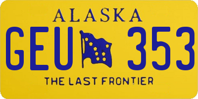 AK license plate GEU353
