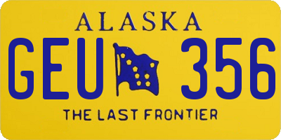 AK license plate GEU356