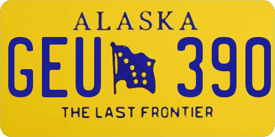 AK license plate GEU390