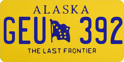 AK license plate GEU392
